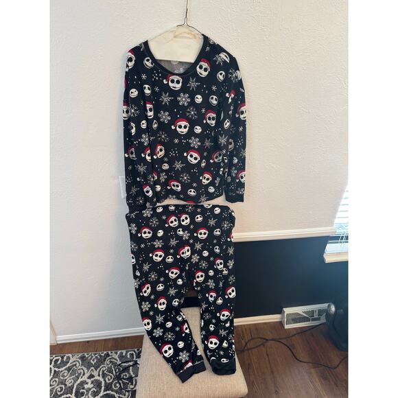 Tim Burton Nightmare Before Christmas Jack Skeleton Pajamas Adult Size XL 16/18 - Picture 1 of 3